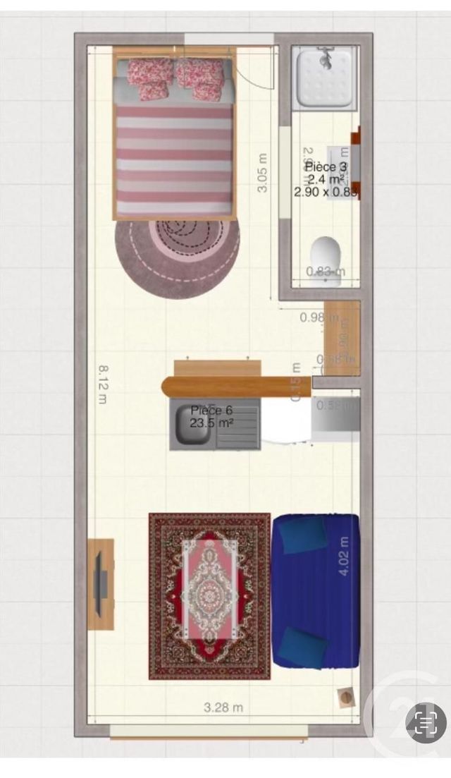 Appartement F1 à louer - 1 pièce - 26.58 m2 - CHALLANS - 85 - PAYS-DE-LOIRE - Century 21 L'Océane