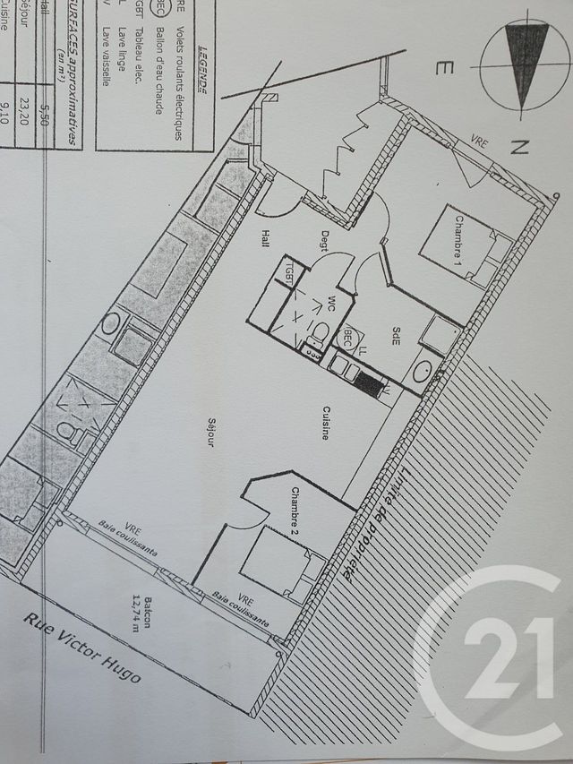 Appartement F3 à vendre - 3 pièces - 68.98 m2 - CHALLANS - 85 - PAYS-DE-LOIRE - Century 21 L'Océane