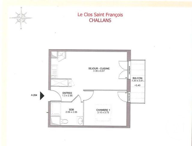Appartement F2 à louer - 2 pièces - 41.49 m2 - CHALLANS - 85 - PAYS-DE-LOIRE - Century 21 L'Océane